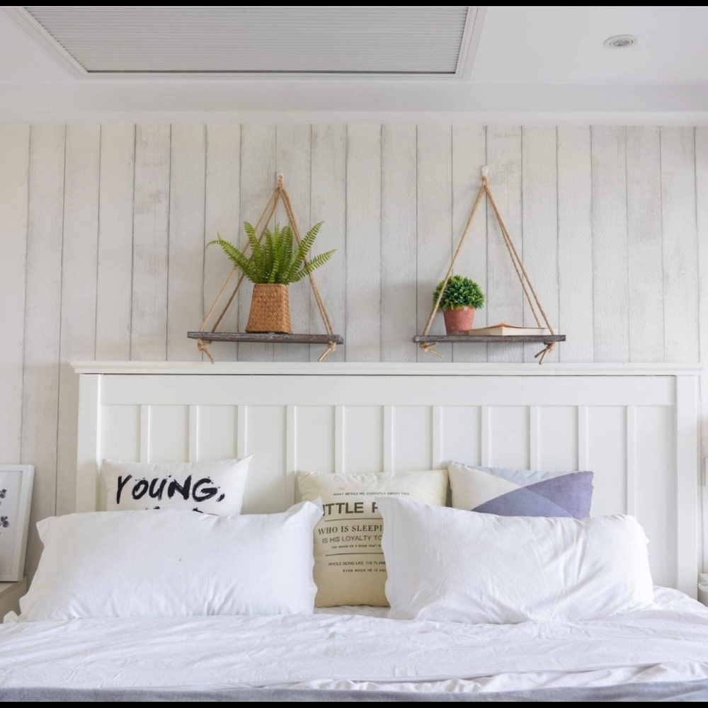 Bohemian Wooden Rope Shelves Set Of 2 *NEW